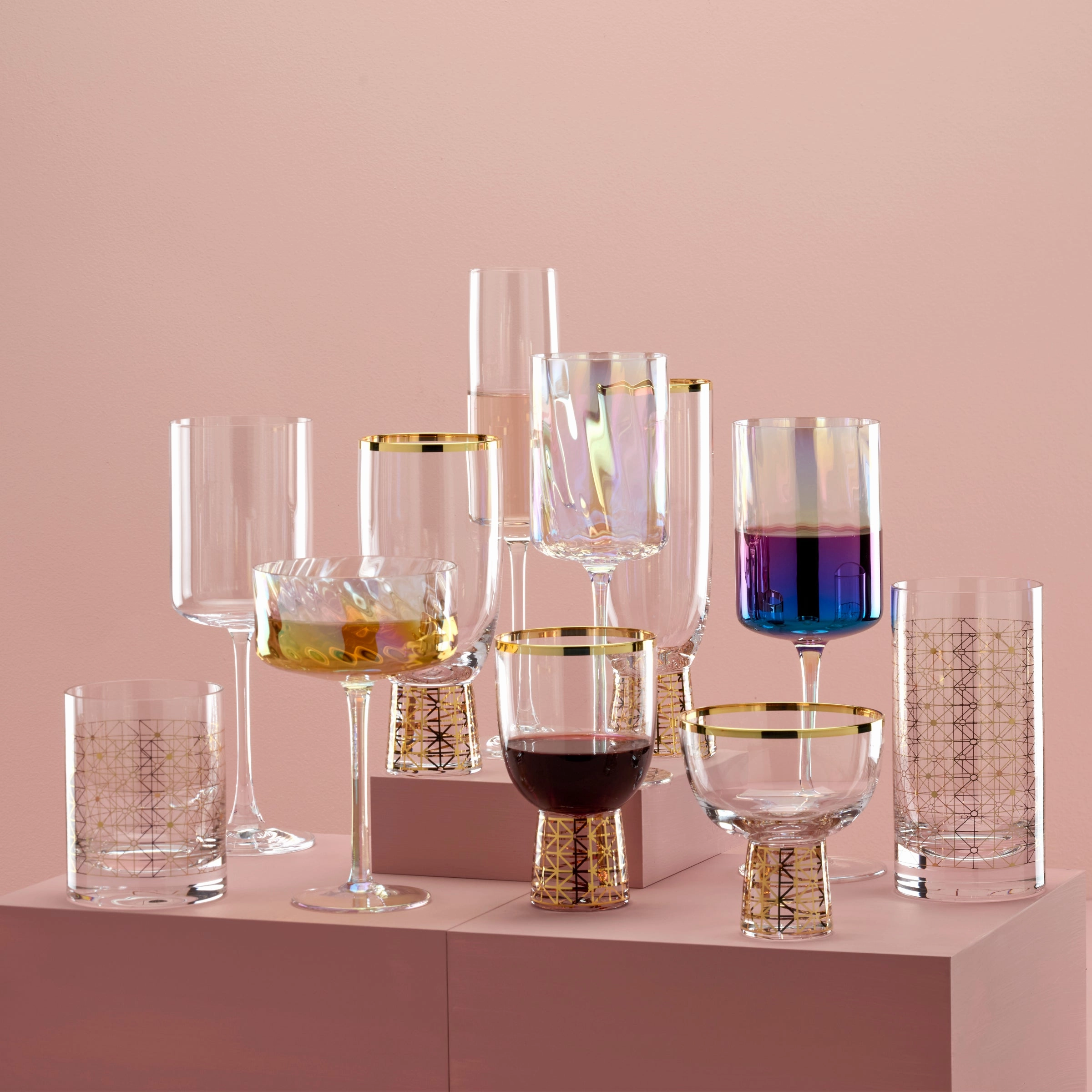 Tuscany Classics Gold Dust Double Old Fashion Glasses - Set