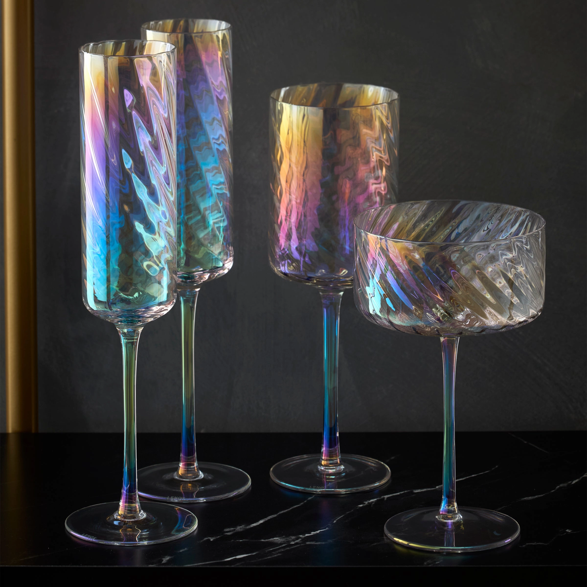 Tuscany Classics Iridescent White Wine Glasses - Set Of 4