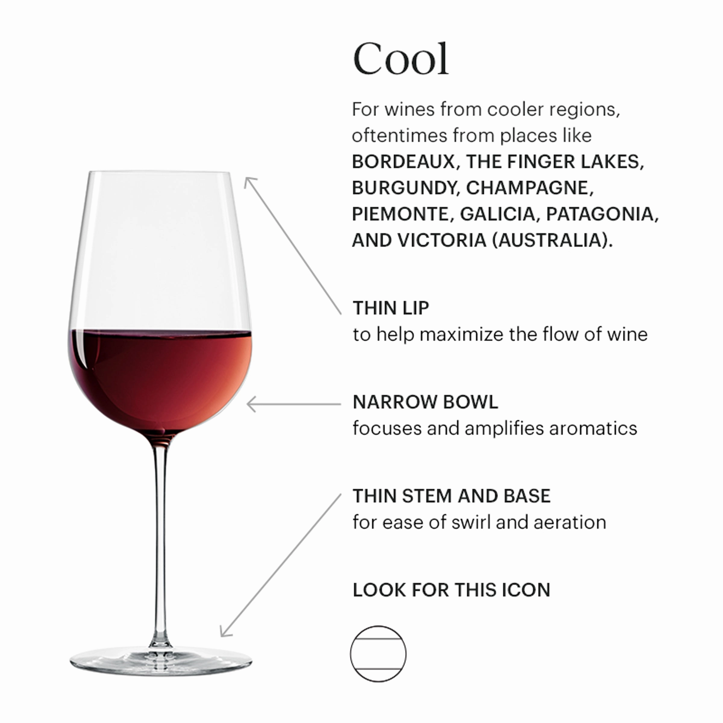 Tuscany Signature Series Cool Region Wine Glasses - Set Of 4