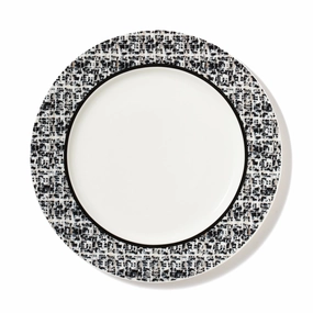 Tweed Plate Medium Blackhand-painted ceramic bowl