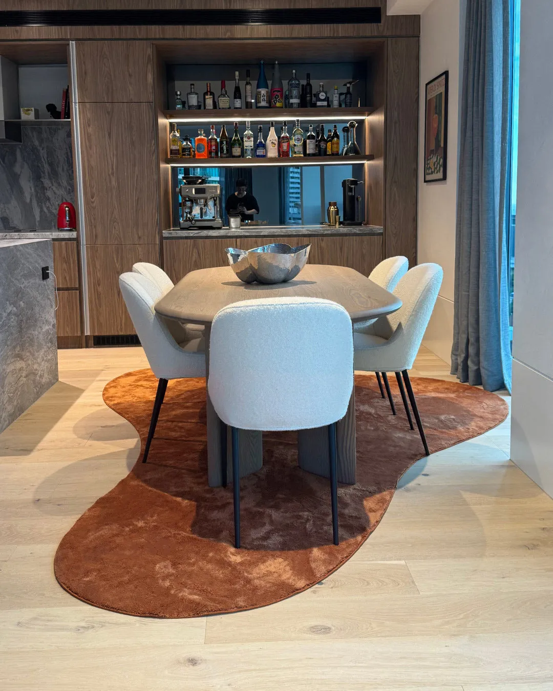 Tyra Terracotta Brown Irregular Shape Washable Rug