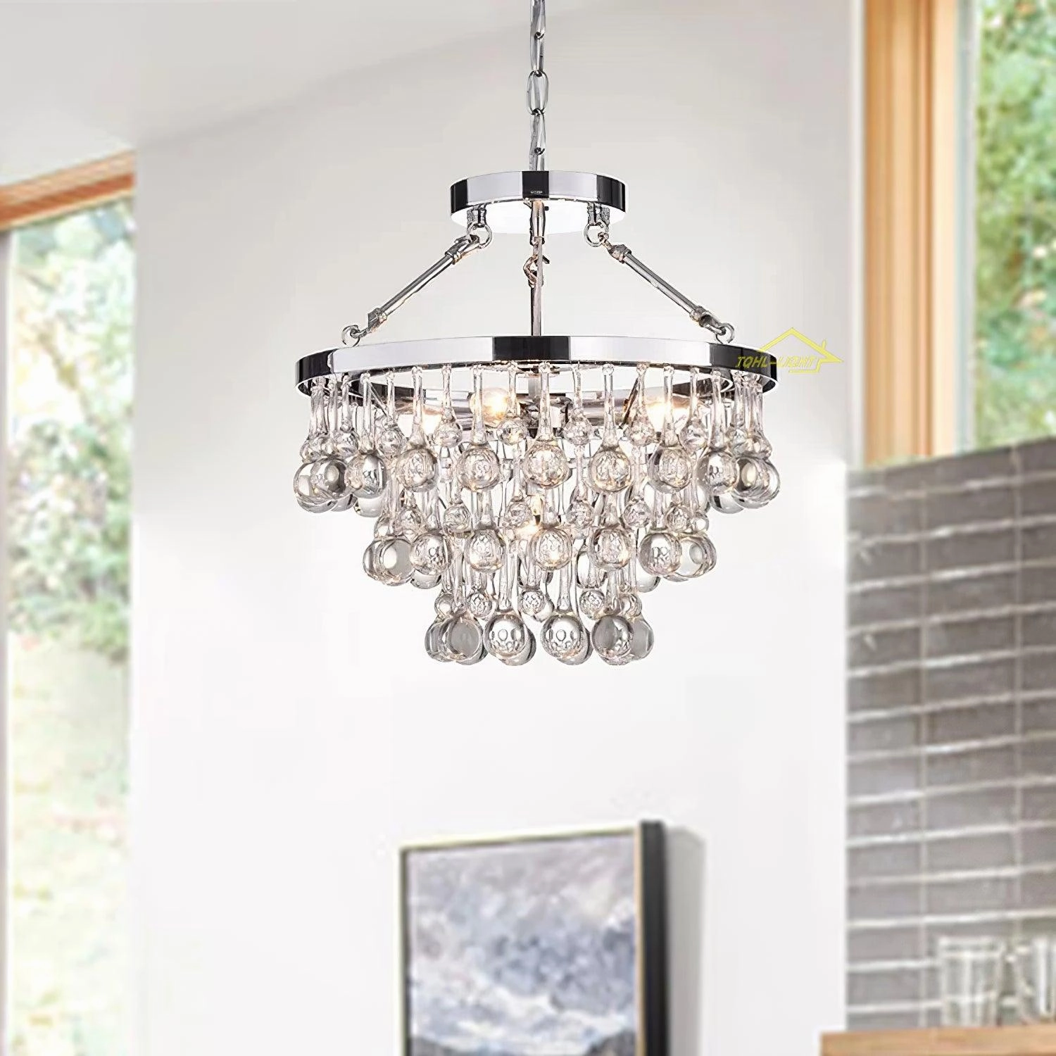 Unique Tiered Crystal Chandelier