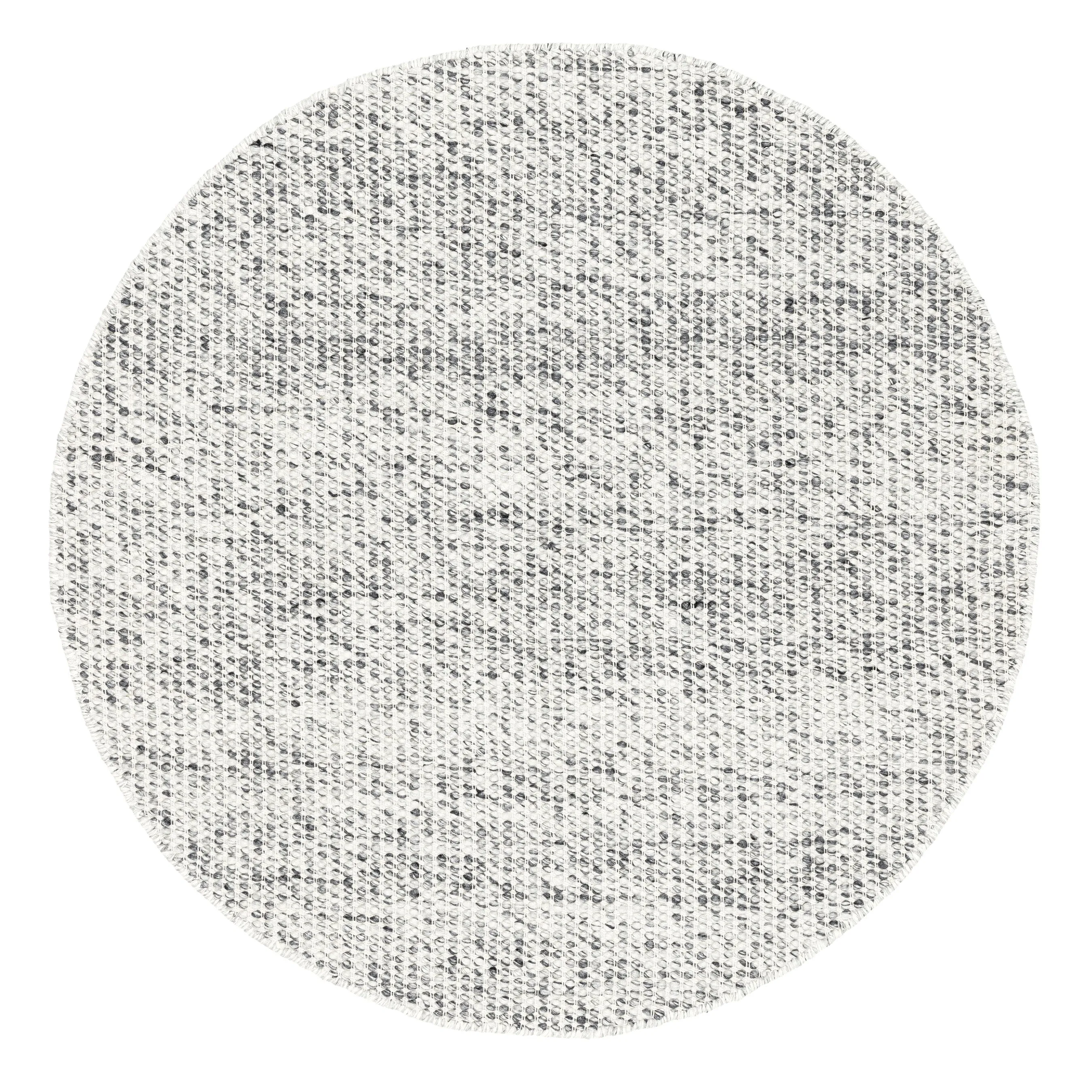 Vaasa Marbled Grey Chunky Wool Round Rugmodern color block patchwork rug