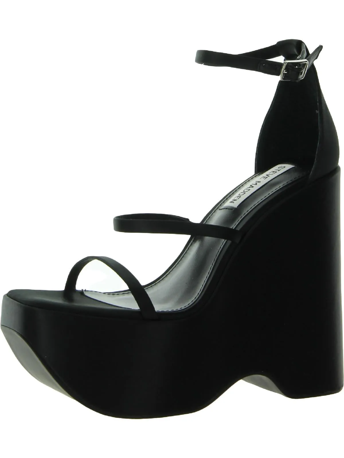 Varia Womens Satin Strappy Wedge Heels