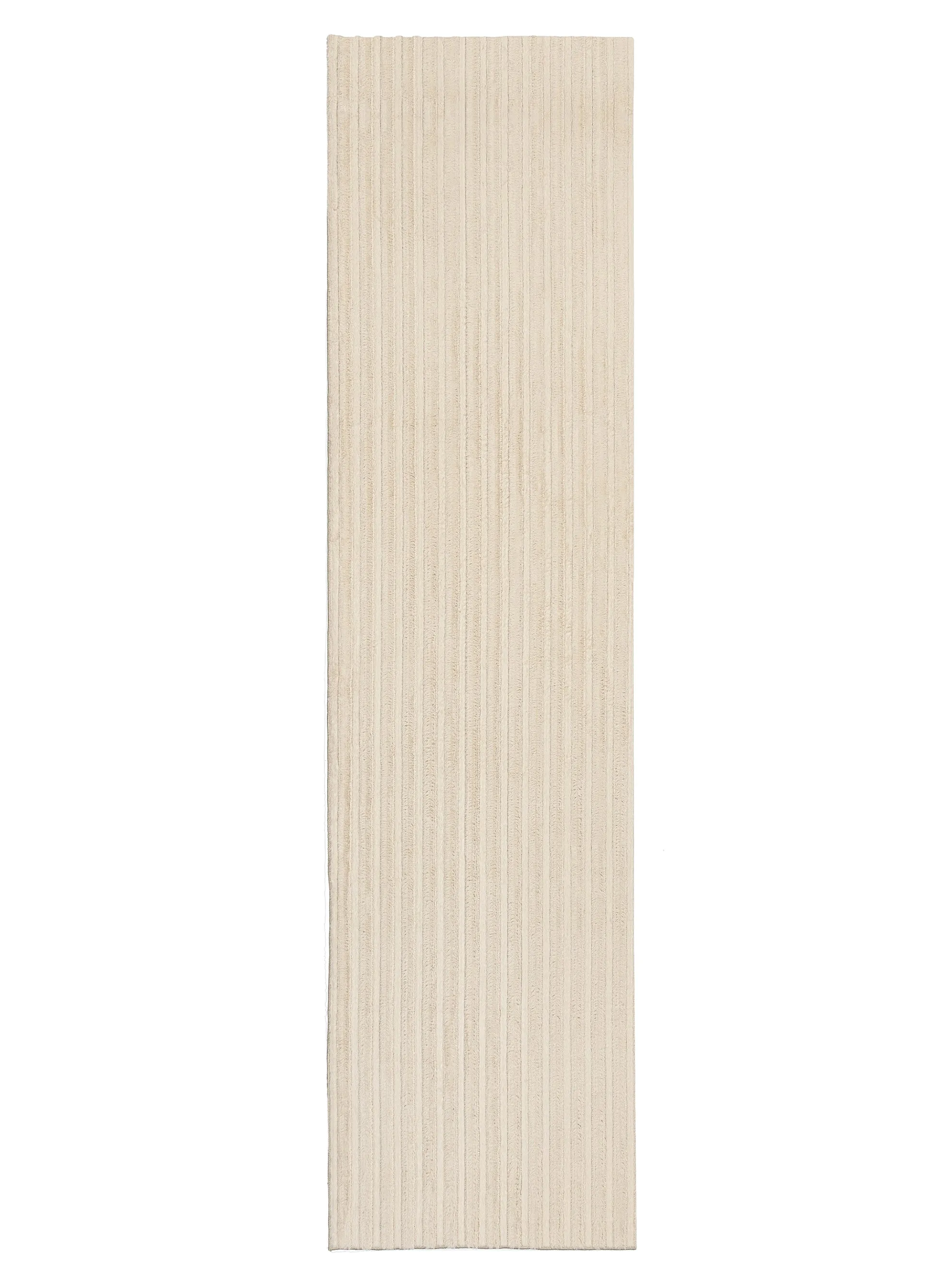 Veluz Cream Striped Washable Faux Fur Runner Rugmodern color block patchwork rug