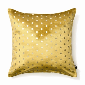 Velvet dot cushion cover 450 x 450 beige x goldbedding sets ,throw blankets 