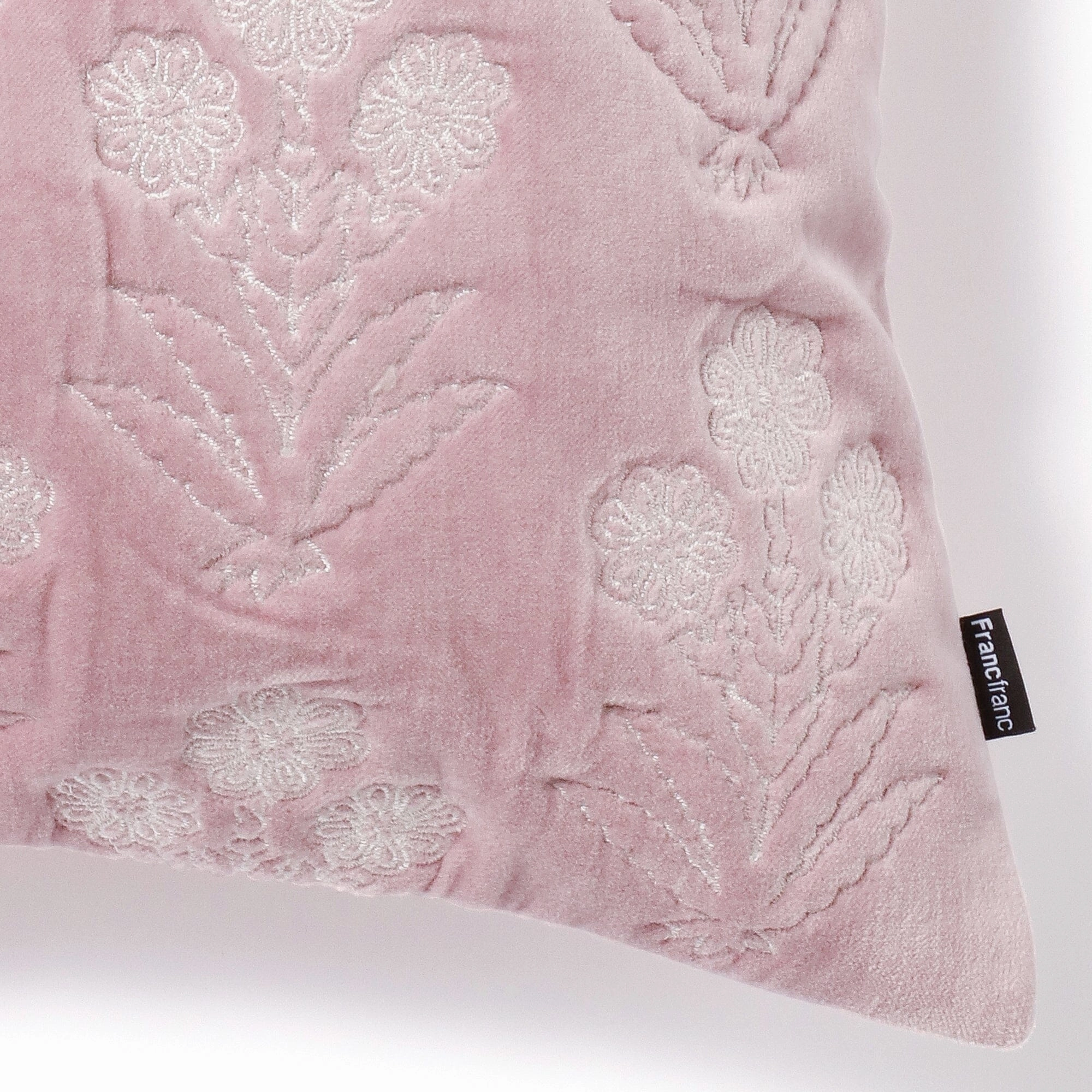 Velvet Emb Cushion Cover 450 x 450  Pink