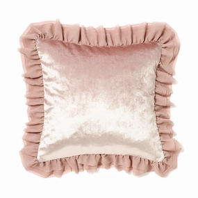 Velvet Ruffle Cushion Cover 450 X 450 Pinkbedding sets ,throw blankets 