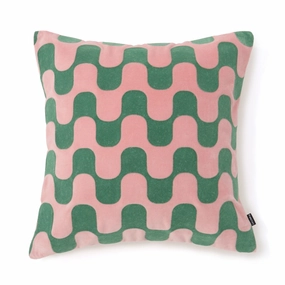 Velvet Wave Cushion Cover 450 X 450 Pink X Greenbedding sets ,throw blankets 