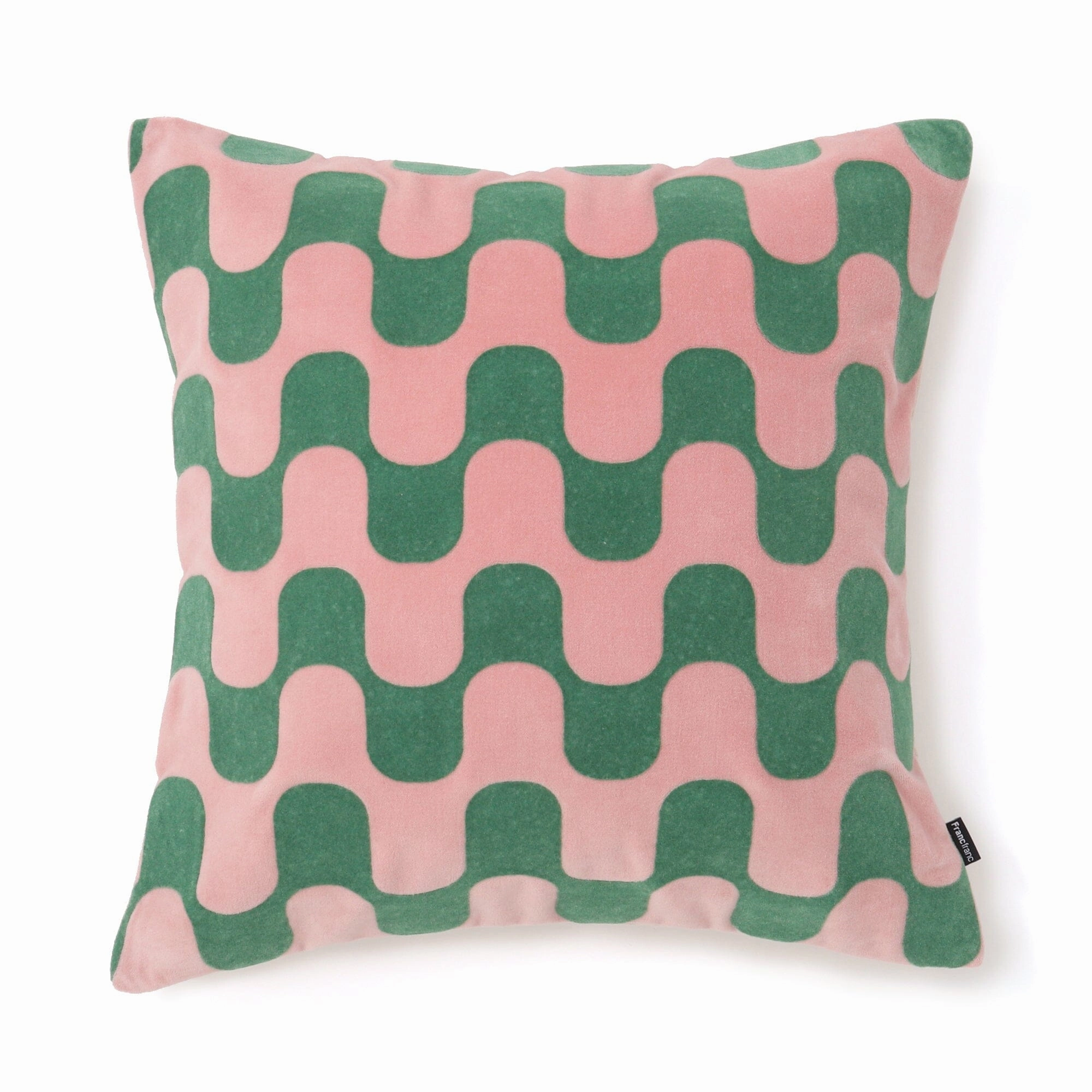 Velvet Wave Cushion Cover 450 X 450 Pink X Greenbedding sets ,throw blankets 