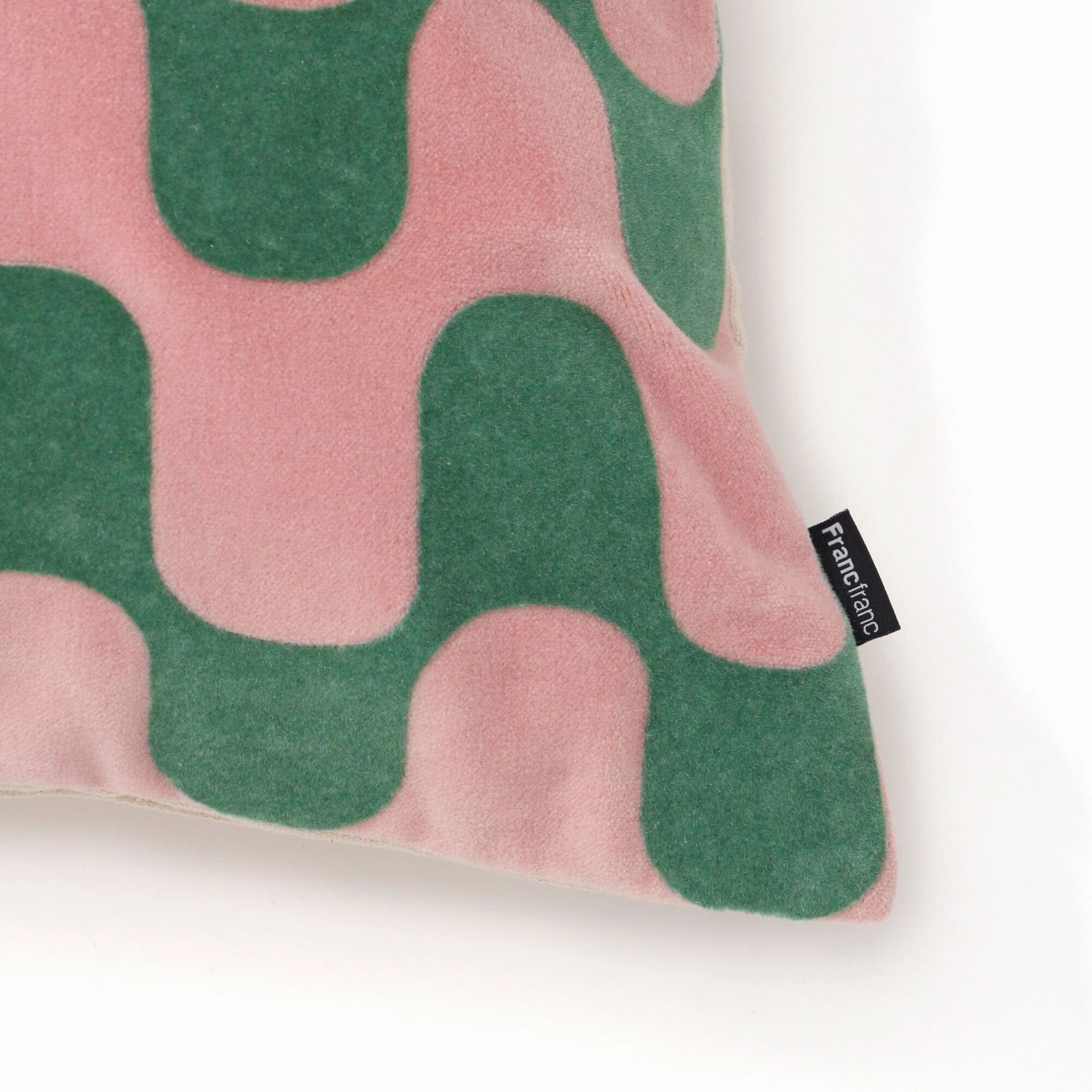 Velvet Wave Cushion Cover 450 X 450 Pink X Green
