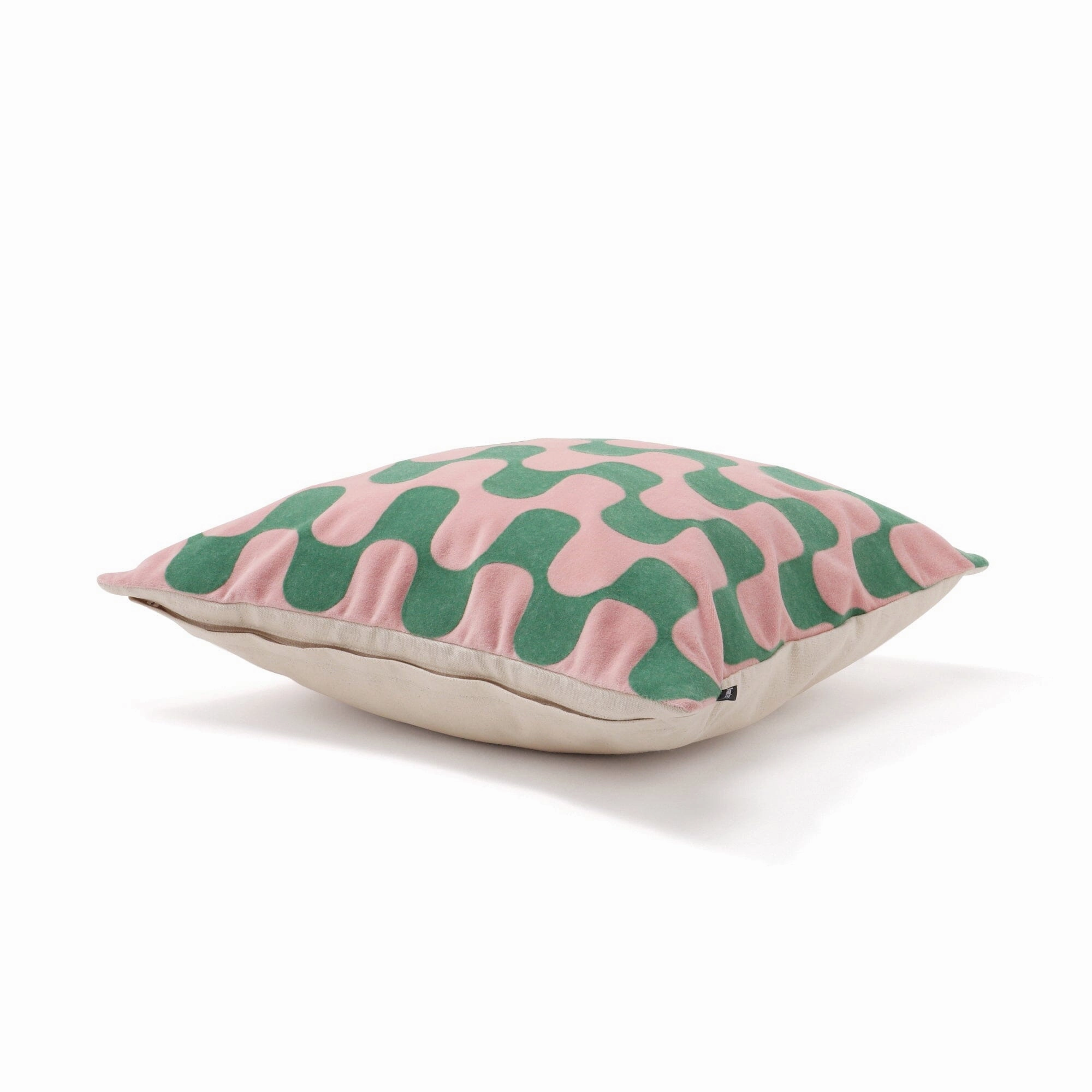 Velvet Wave Cushion Cover 450 X 450 Pink X Green