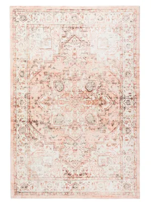 Veronique Peach and Brown Distressed Washable Rugmodern color block patchwork rug