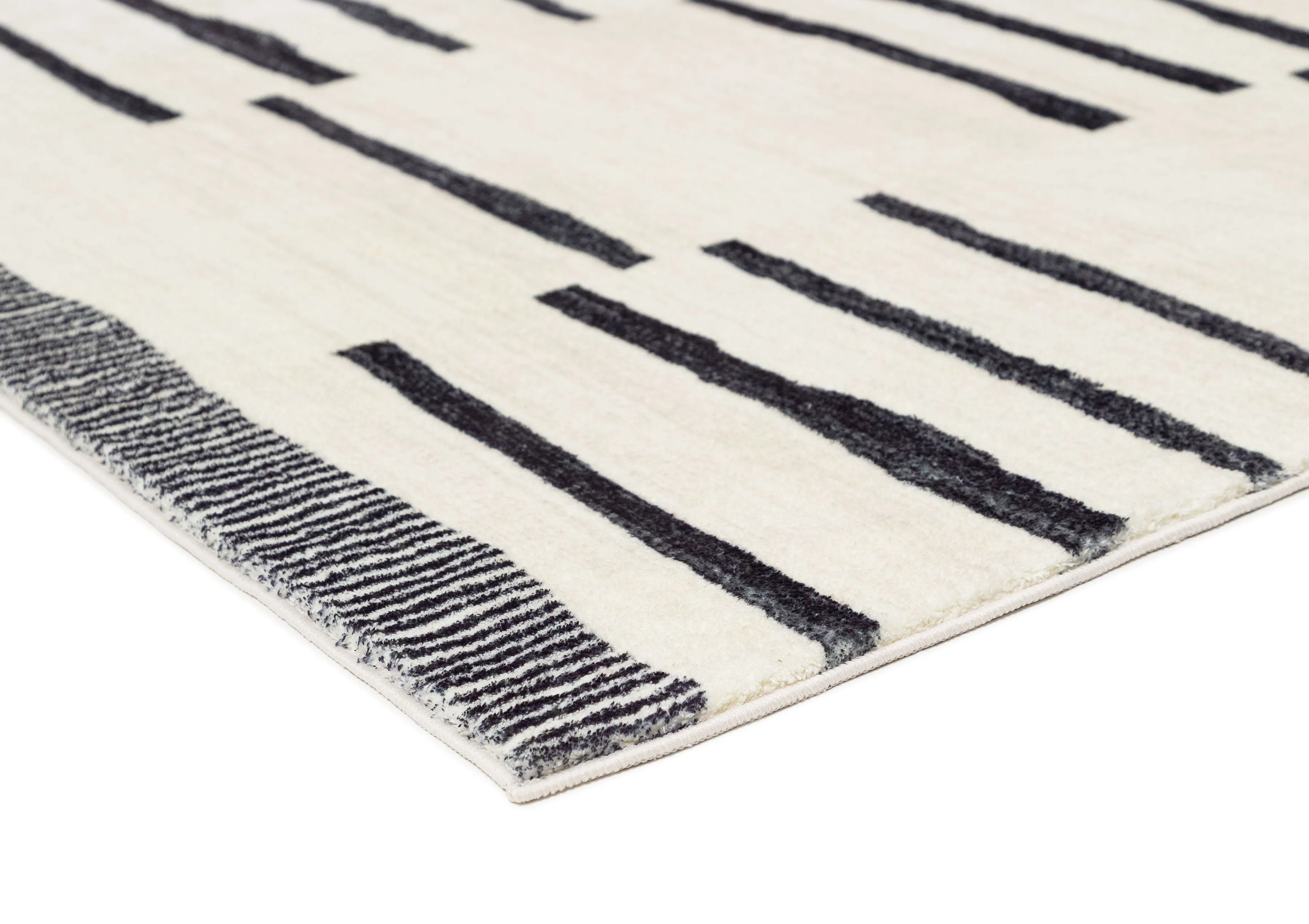 Vesper Black and Ivory Tribal Washable Rug