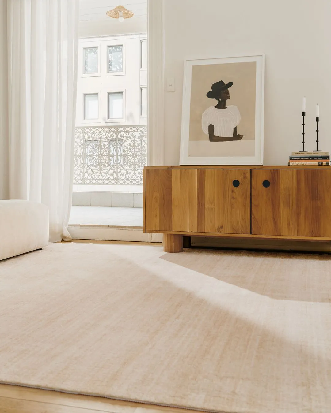 Victoria Beige Cream Minimal Washable Rug