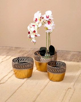 Victorian Scroll Rim Planter - Set Of 3home decor ,wall decor 