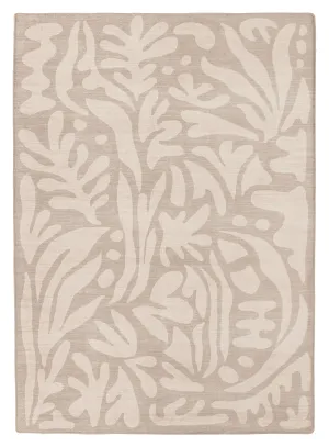 Viki Grey Beige Leaves Rollie Pollie Playmatmodern color block patchwork rug