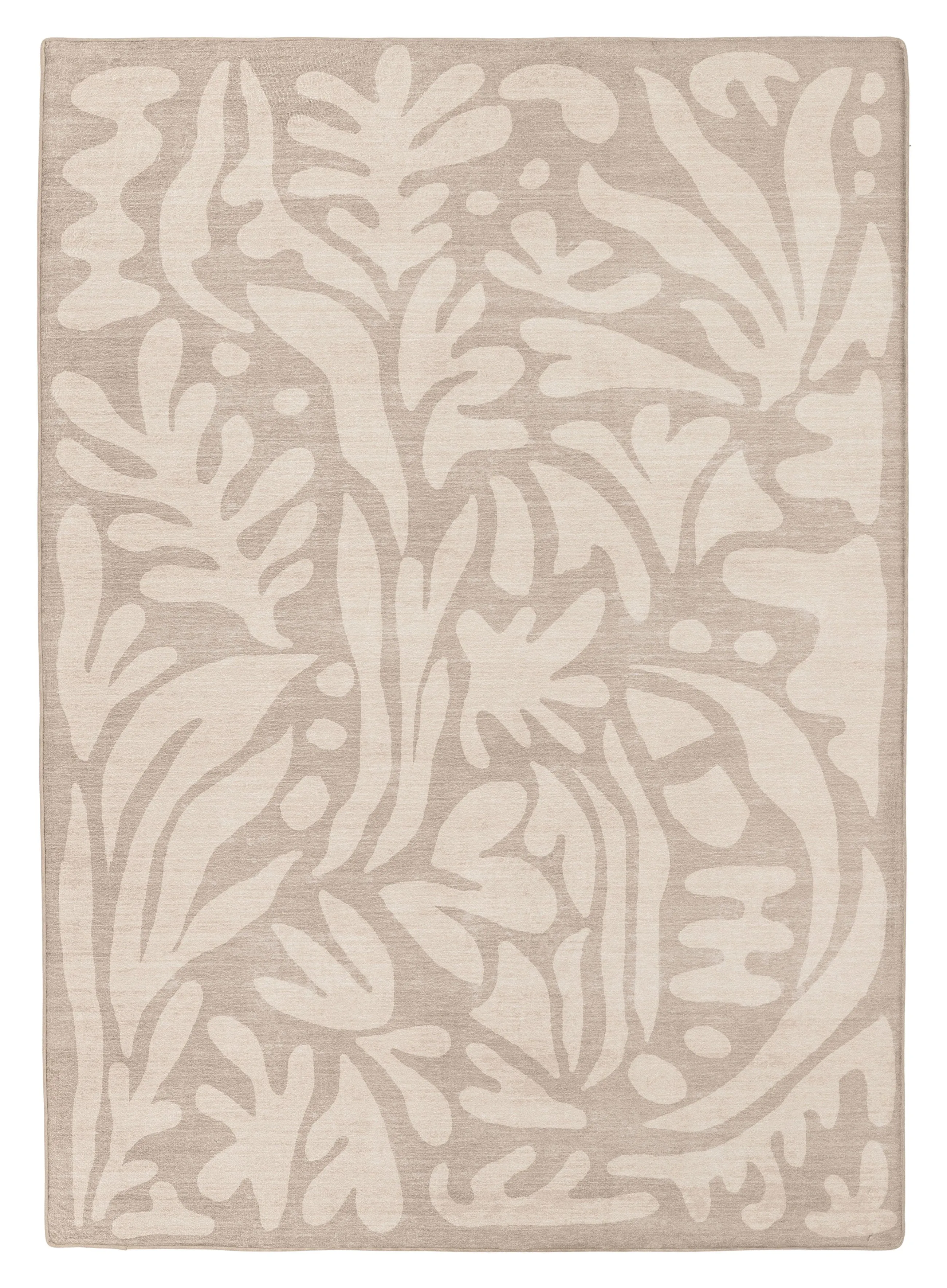 Viki Grey Beige Leaves Rollie Pollie Playmatmodern color block patchwork rug