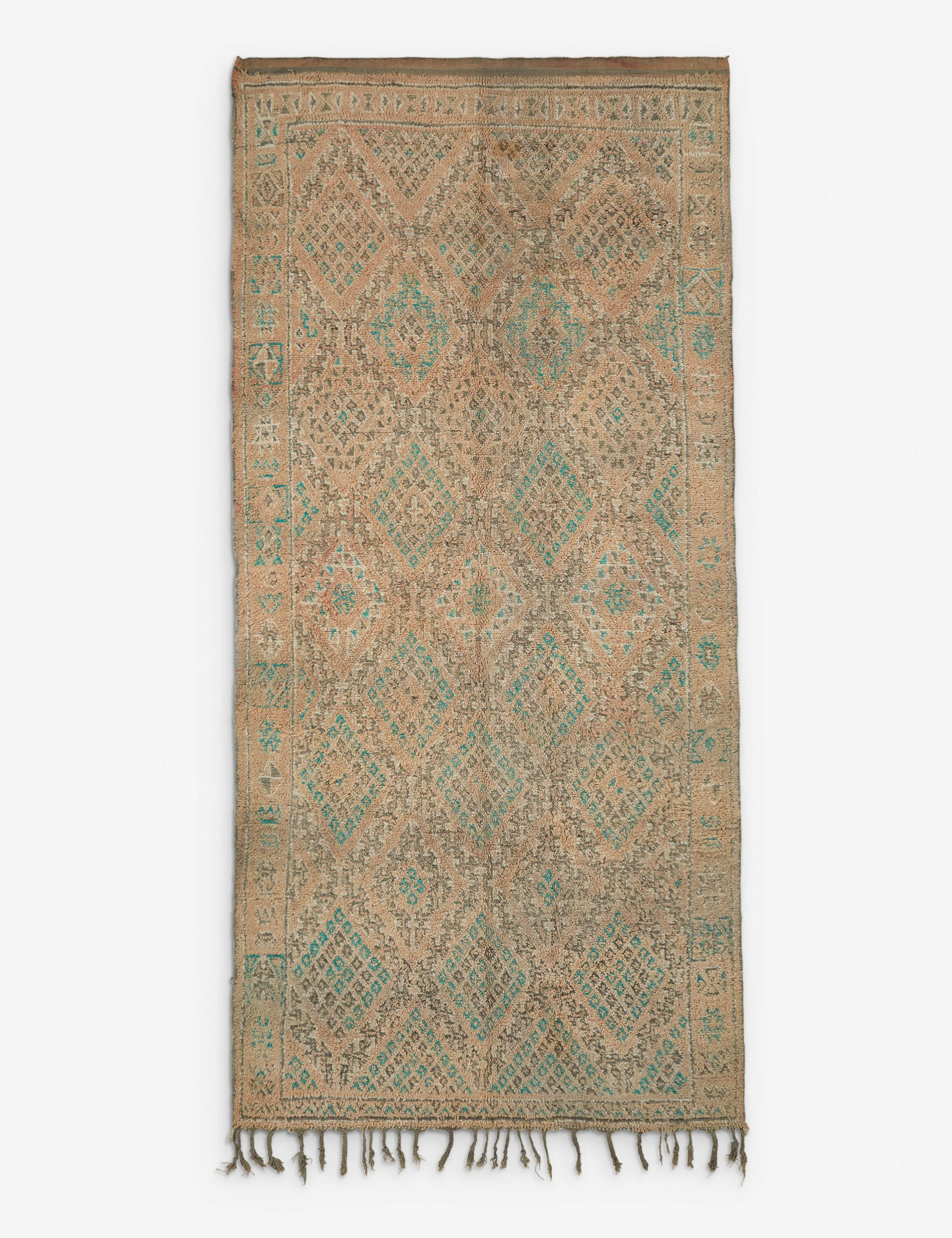 Vintage Moroccan Hand-Knotted Wool Rug No. 13, 6'2" x 13'1"modern color block patchwork rug