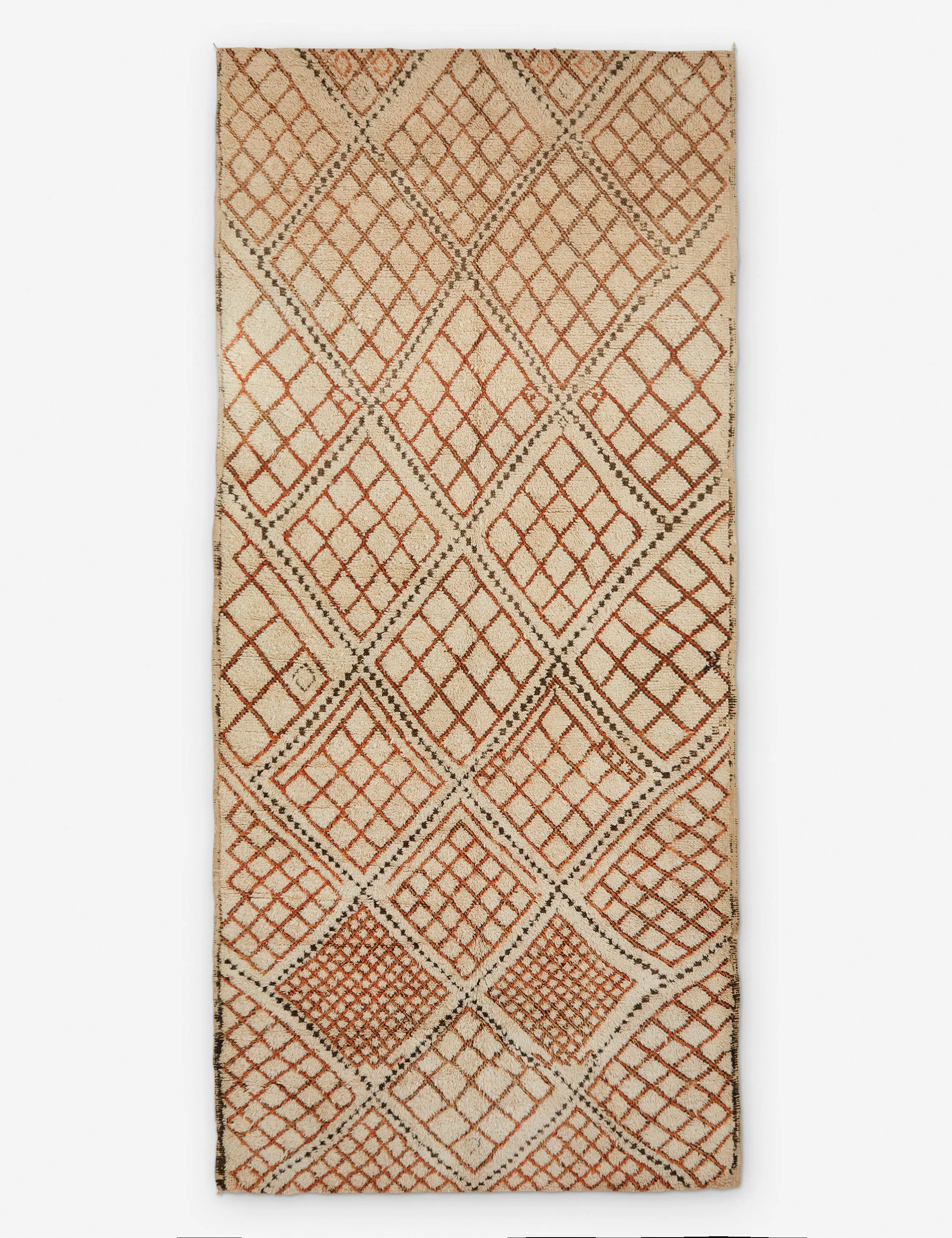 Vintage Moroccan Hand-Knotted Wool Rug No. 26, 6' x 13'3"modern color block patchwork rug