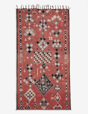 Vintage Moroccan Hand-Knotted Wool Rug No. 36, 5'7" x 11'1"modern color block patchwork rug