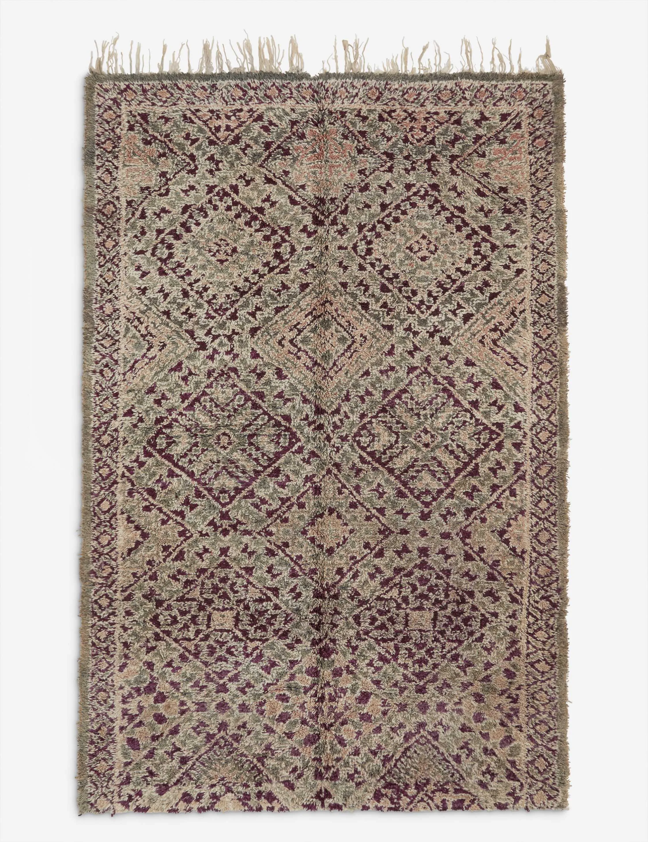 Vintage Moroccan Hand-Knotted Wool Rug No. 37, 6'8" x 10'4"modern color block patchwork rug