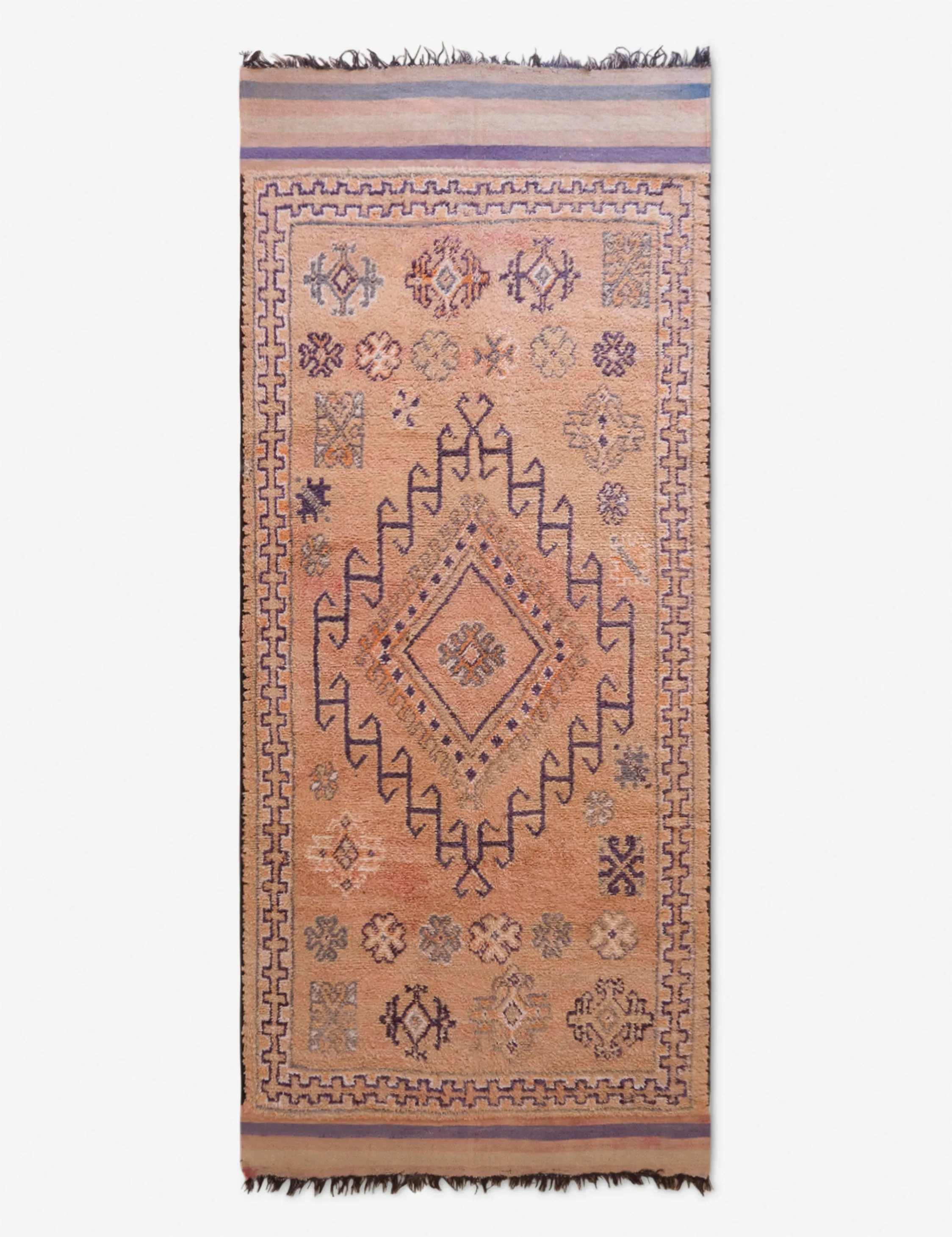 Vintage Moroccan Hand-Knotted Wool Rug No. 48, 5'8 x 12'10modern color block patchwork rug
