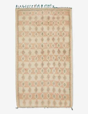 Vintage Moroccan Hand-Knotted Wool Runner Rug No. 10, 4'6" x 8'4"modern color block patchwork rug