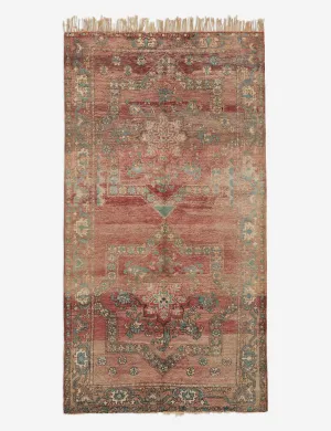 Vintage Moroccan Hand-Knotted Wool Runner Rug No. 4, 5'8" x 11'1"modern color block patchwork rug