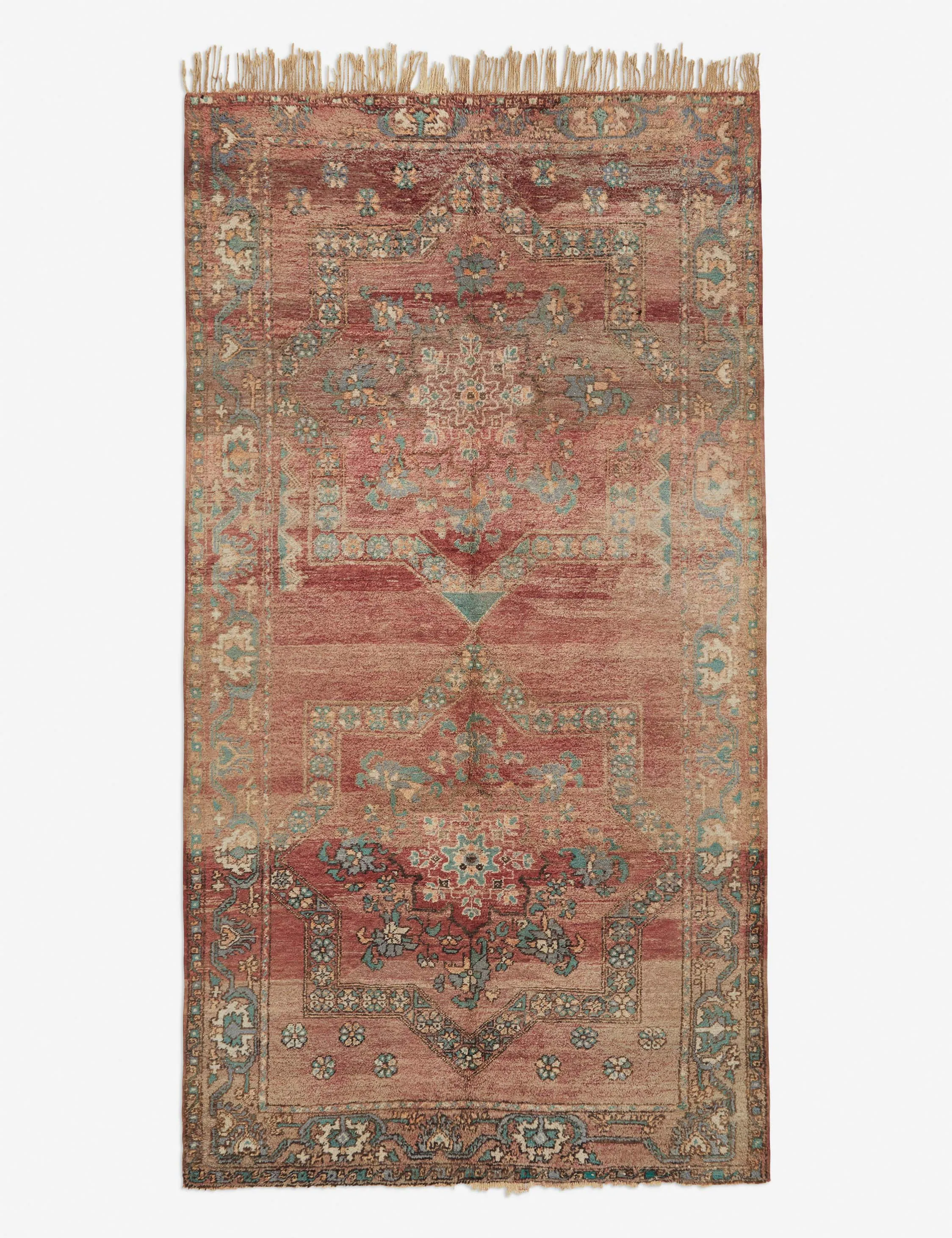 Vintage Moroccan Hand-Knotted Wool Runner Rug No. 4, 5'8" x 11'1"modern color block patchwork rug
