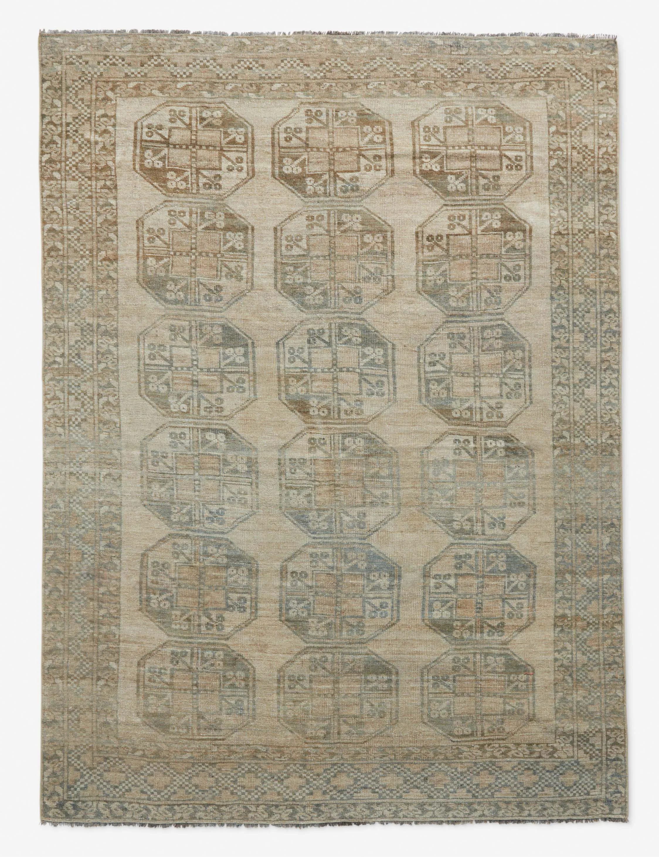 Vintage Persian Hand-Knotted Wool Rug No. 7, 6'3" x 8'8"modern color block patchwork rug
