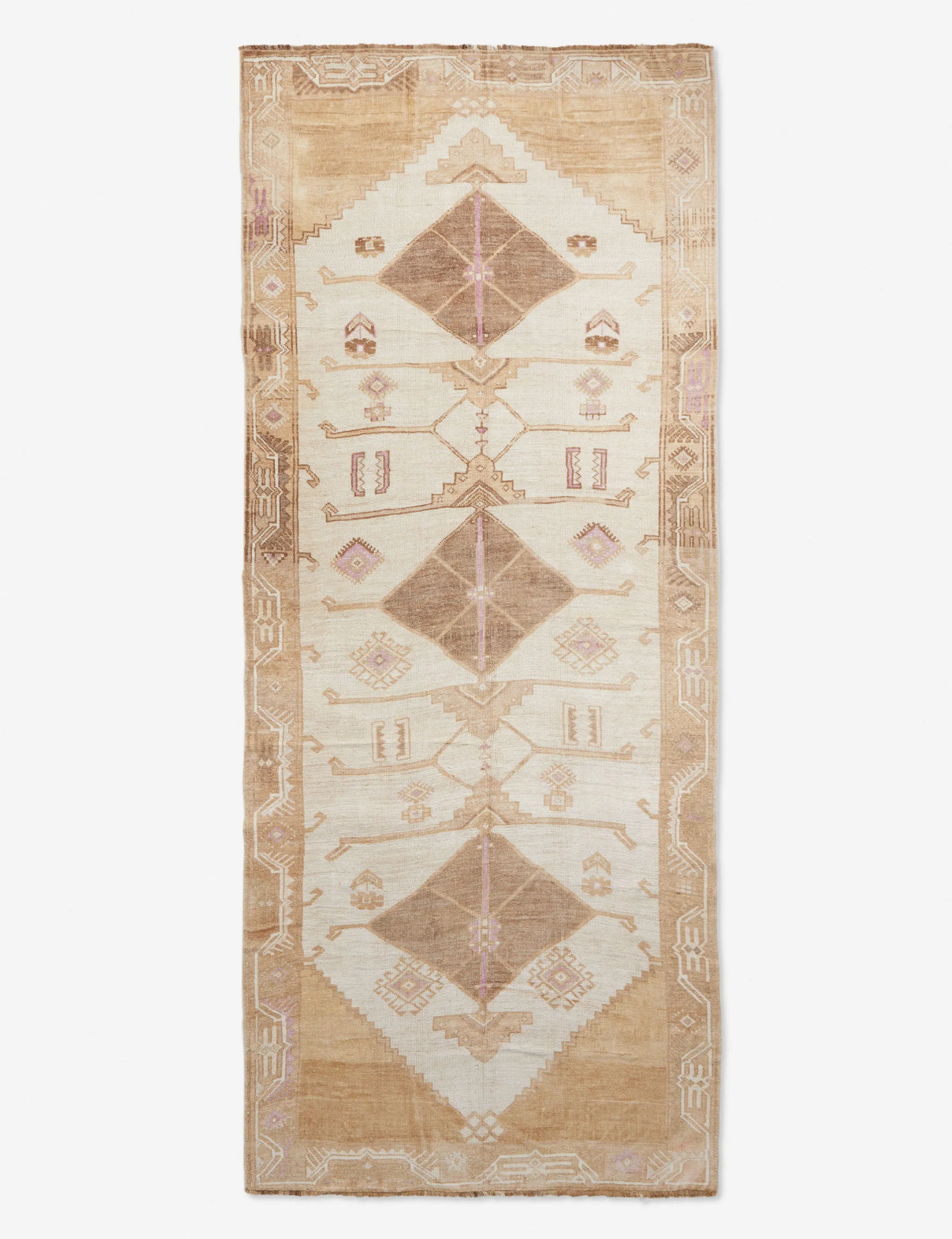 Vintage Turkish Hand-Knotted Wool Rug No. 242, 5'7" x 12'6"modern color block patchwork rug