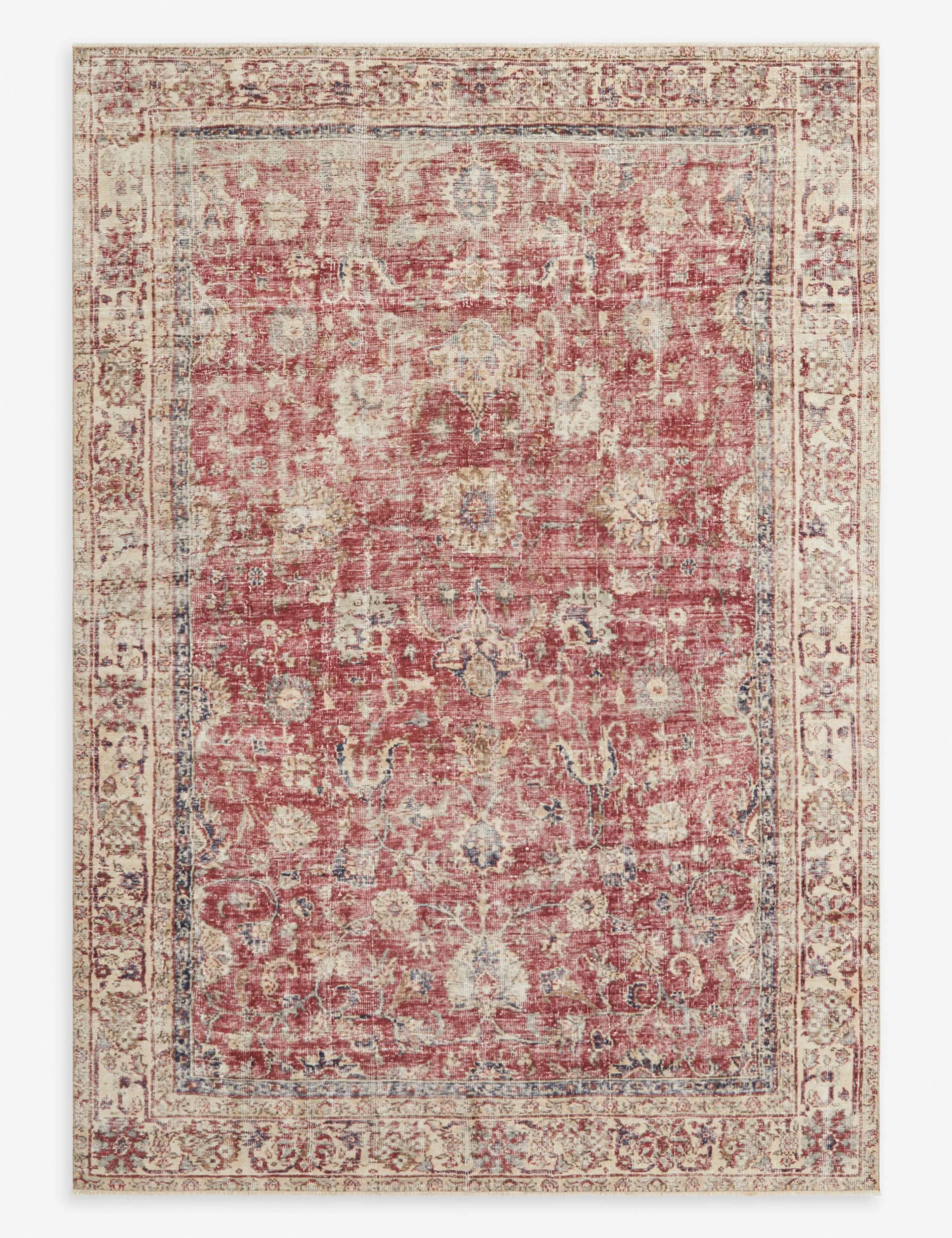 Vintage Turkish Hand-Knotted Wool Rug No. 291, 5'6" x 8'6"modern color block patchwork rug