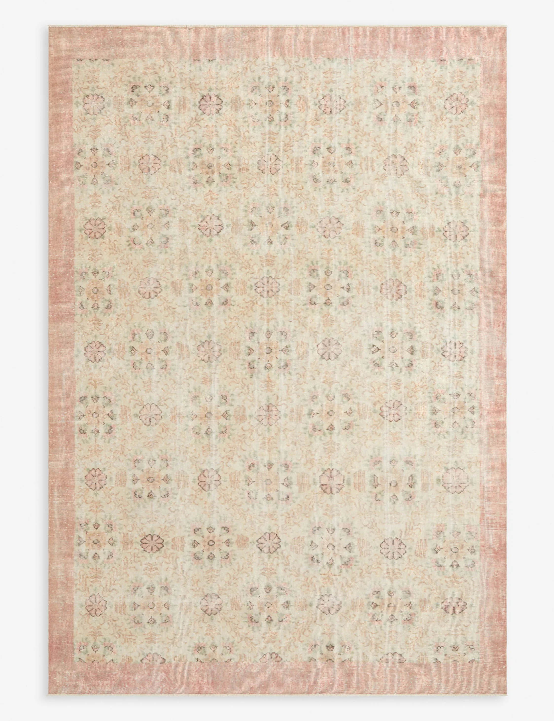 Vintage Turkish Hand-Knotted Wool Rug No. 293, 7'x 10'4"modern color block patchwork rug