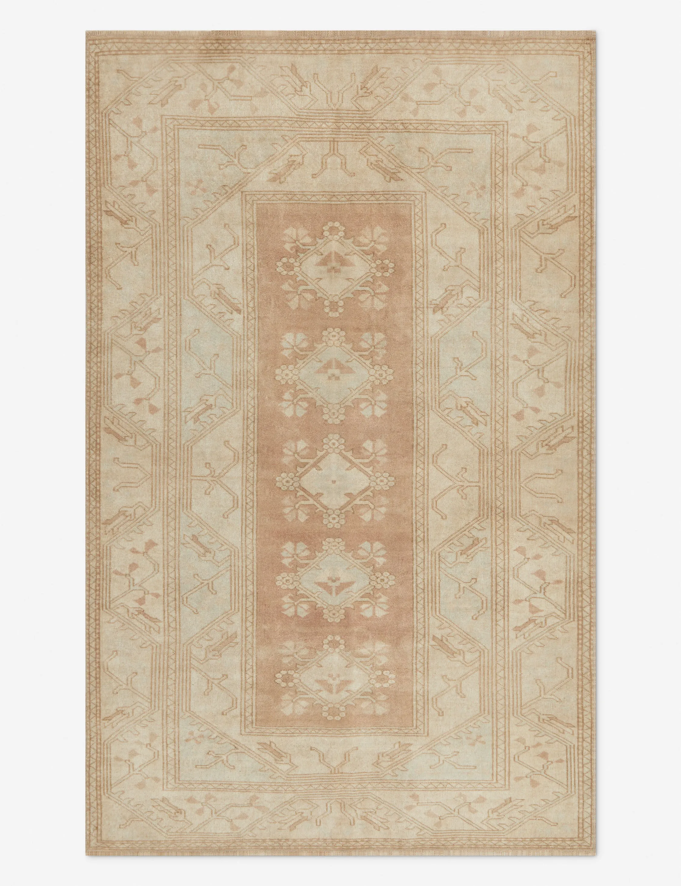 Vintage Turkish Hand-Knotted Wool Rug No. 320, 5'3" x 8'2"modern color block patchwork rug