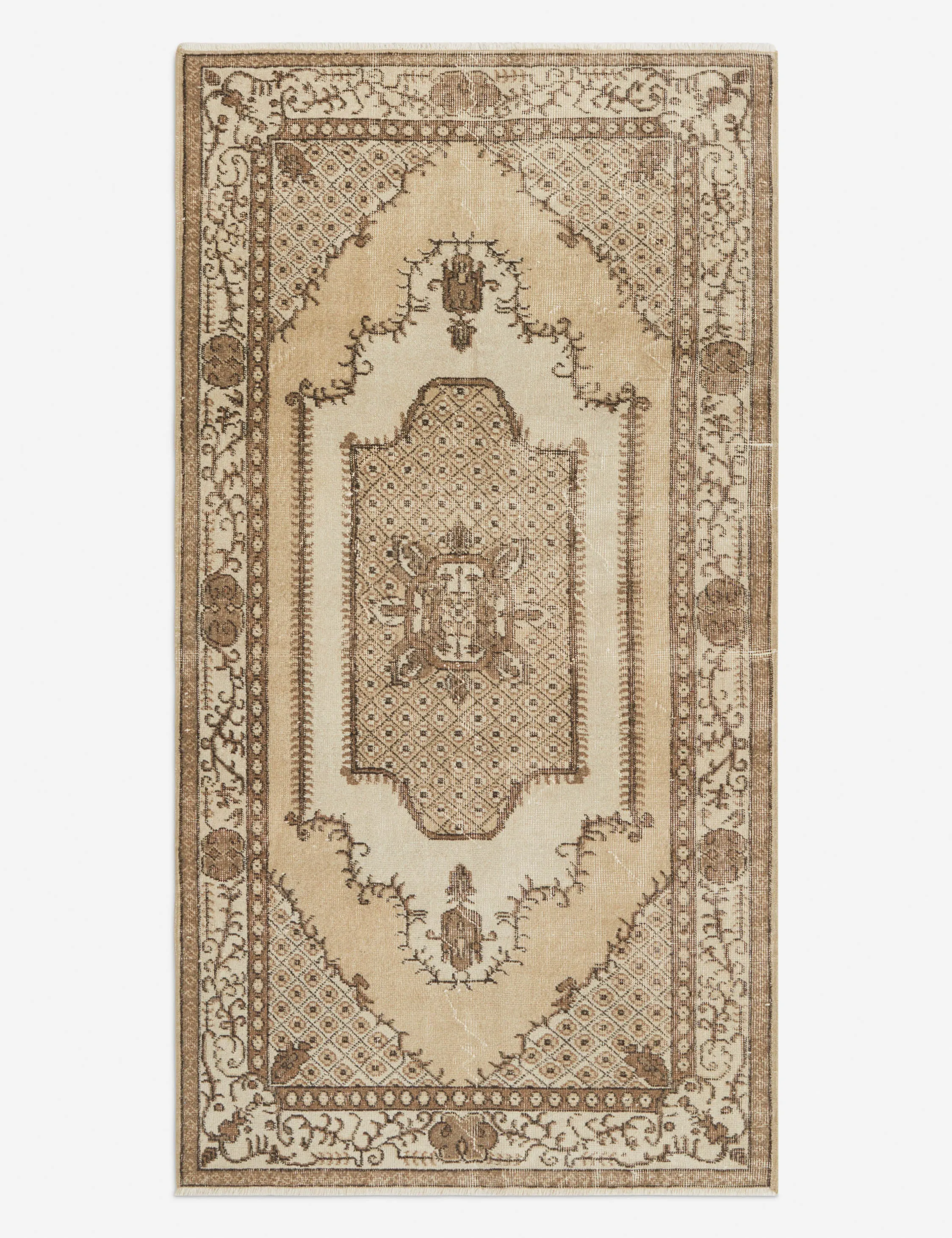 Vintage Turkish Hand-Knotted Wool Rug No. 334, 3'8" x 6'11"modern color block patchwork rug