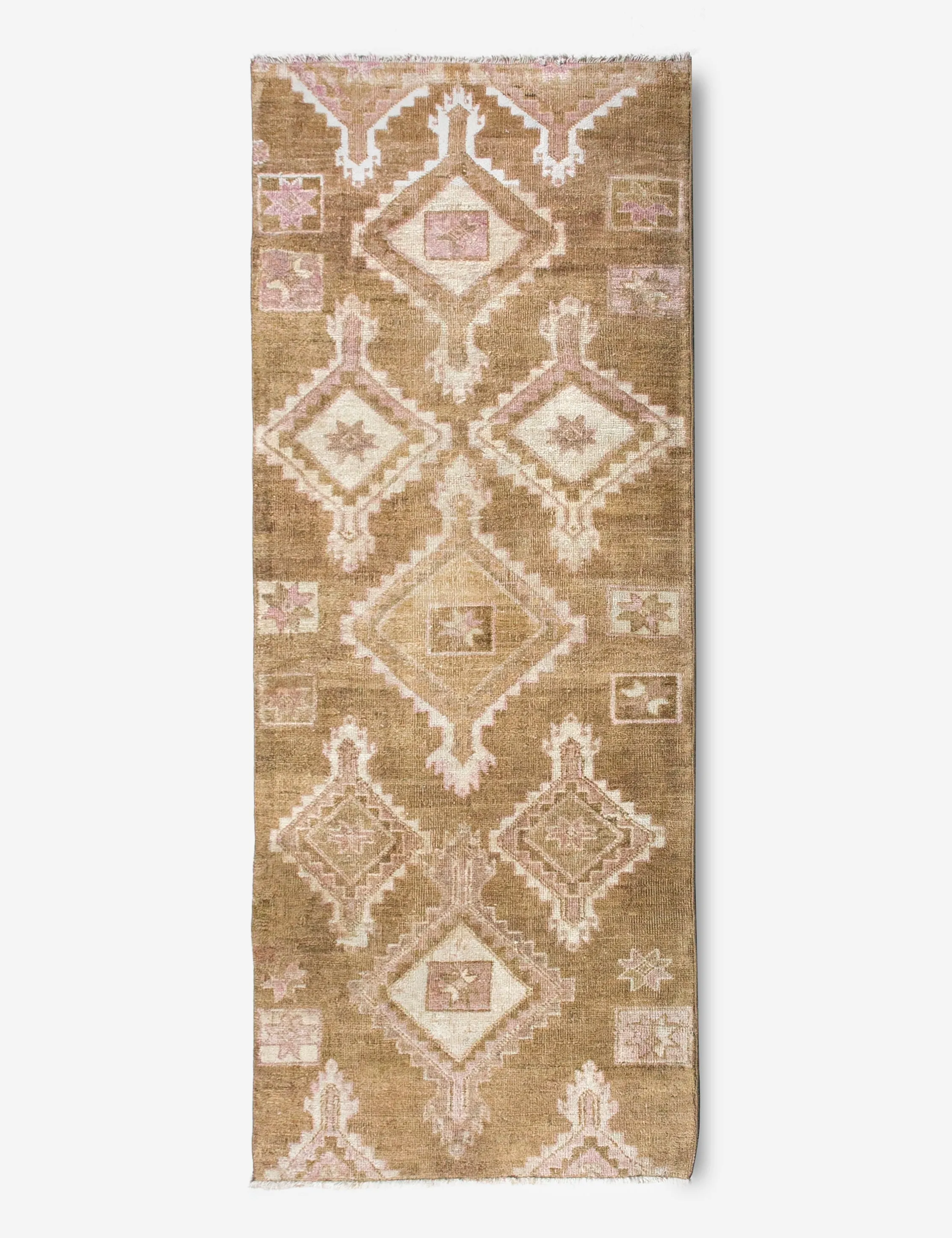 Vintage Turkish Hand-Knotted Wool Rug No. 358, 3'3" x 8'5"modern color block patchwork rug