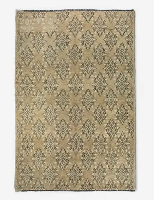 Vintage Turkish Hand-Knotted Wool Rug No. 370, 5'1" x 7'4"modern color block patchwork rug