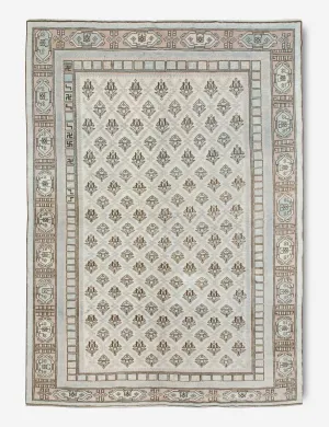 Vintage Turkish Hand-Knotted Wool Rug No. 372, 5'11" x 8'9"modern color block patchwork rug