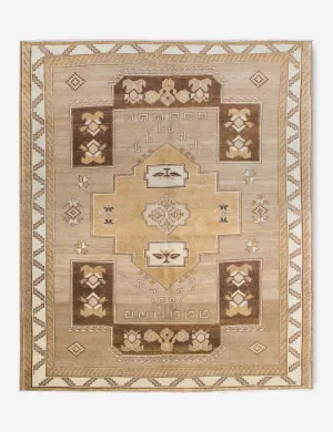Vintage Turkish Hand-Knotted Wool Rug No. 378, 6'3" x 8'8"modern color block patchwork rug