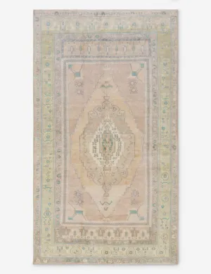 Vintage Turkish Hand-Knotted Wool Rug No. 416, 5'1" x 9'modern color block patchwork rug