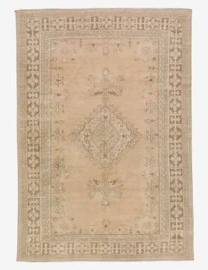 Vintage Turkish Hand-Knotted Wool Rug No. 418, 6'5" x 9'7"modern color block patchwork rug