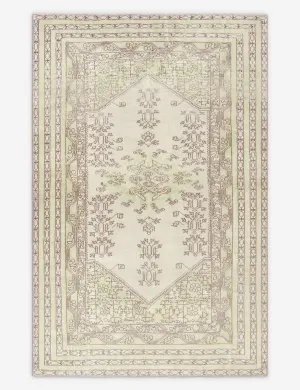 Vintage Turkish Hand-Knotted Wool Rug No. 421, 4'8" x 7'modern color block patchwork rug