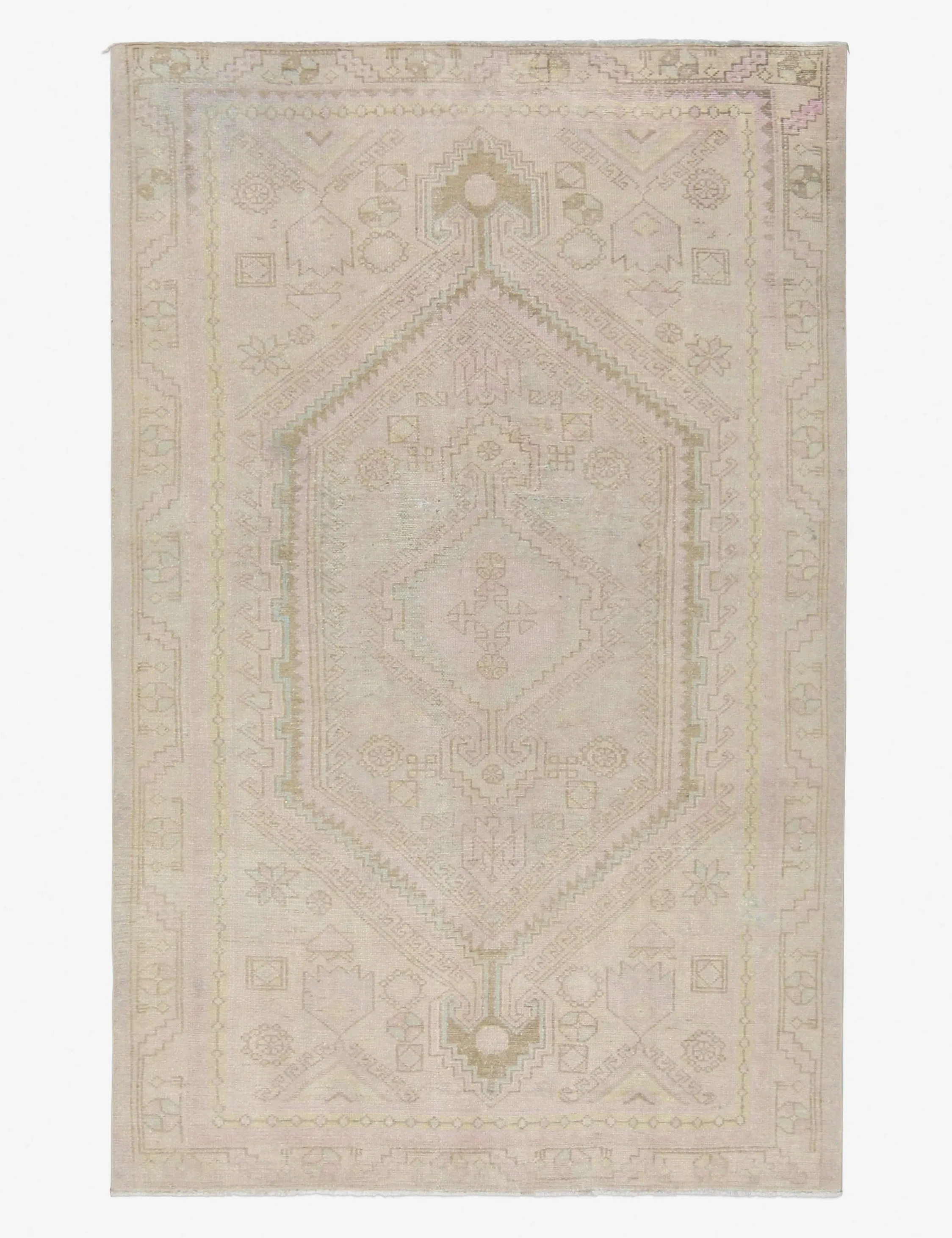 Vintage Turkish Hand-Knotted Wool Rug No. 426, 4'7" x 7'1"modern color block patchwork rug