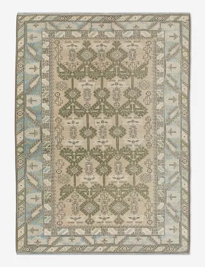 Vintage Turkish Hand-Knotted Wool Rug No. 439, 6'4" x 9'1"modern color block patchwork rug