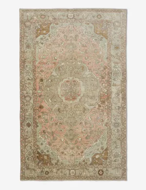 Vintage Turkish Hand-Knotted Wool Rug No. 441, 5'12" x 10'4"modern color block patchwork rug