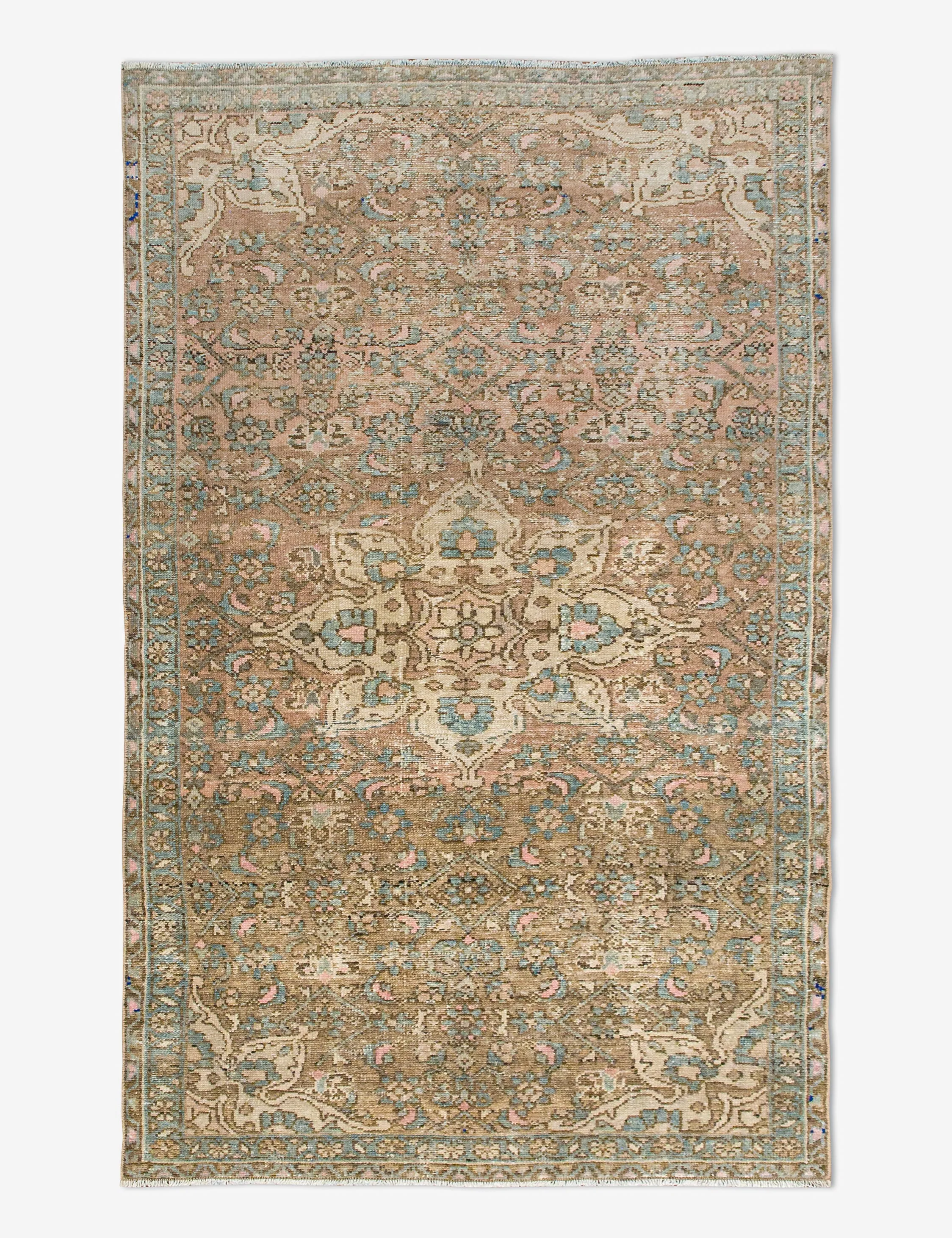 Vintage Turkish Hand-Knotted Wool Rug No. 445, 3'8" x 6'4"modern color block patchwork rug