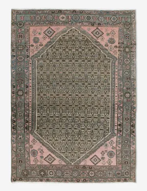 Vintage Turkish Hand-Knotted Wool Rug No. 450, 4'1" x 6'5"modern color block patchwork rug