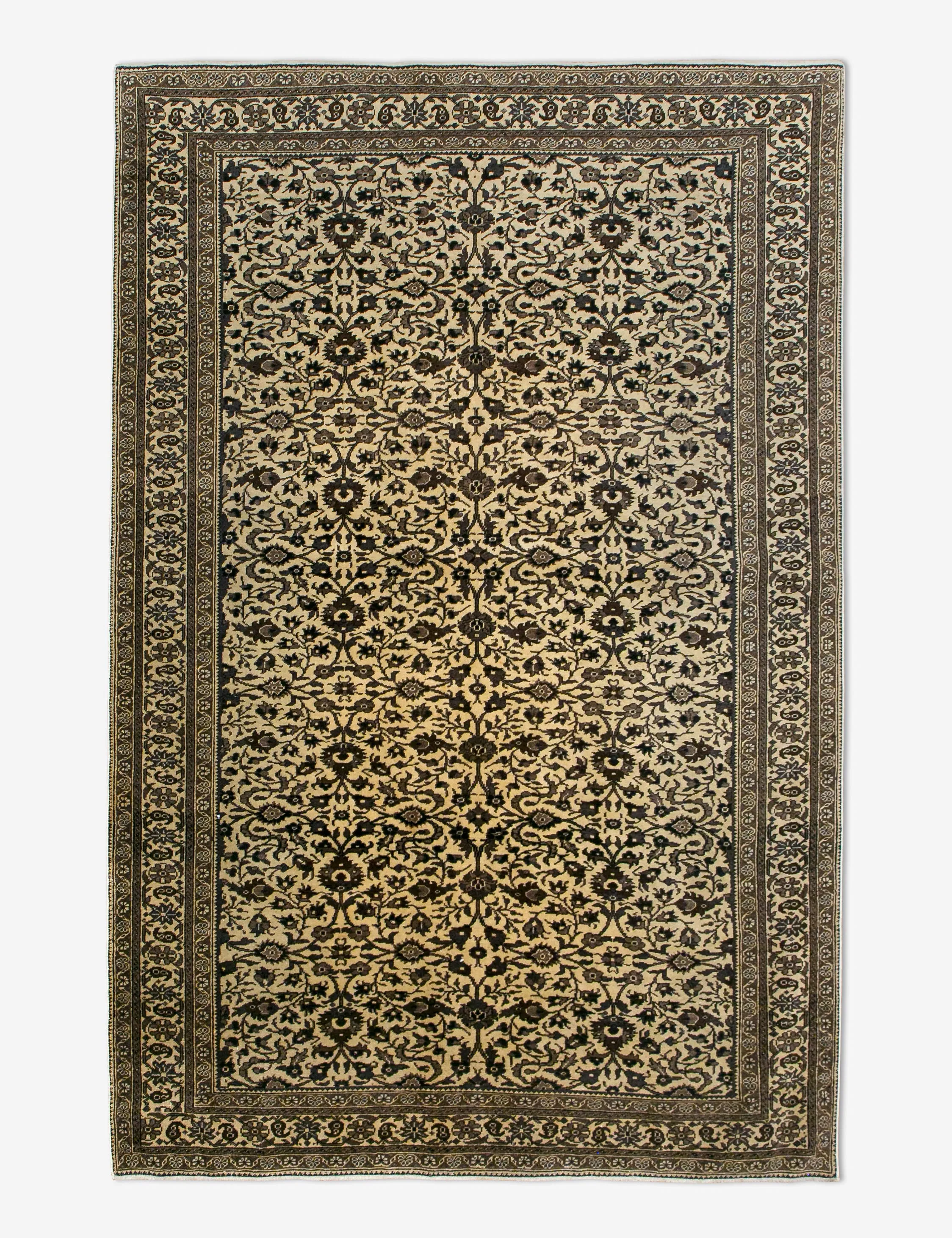 Vintage Turkish Hand-Knotted Wool Rug No. 458, 4'11" x 7'3"modern color block patchwork rug