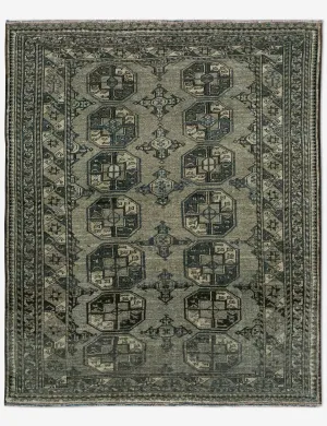 Vintage Turkish Hand-Knotted Wool Rug No. 460, 4'6" x 5'2"modern color block patchwork rug